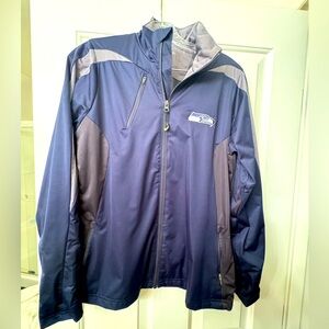 Men's ANTIGUA Seattle Seahawks Team Logo Zip Navy Jacket M
